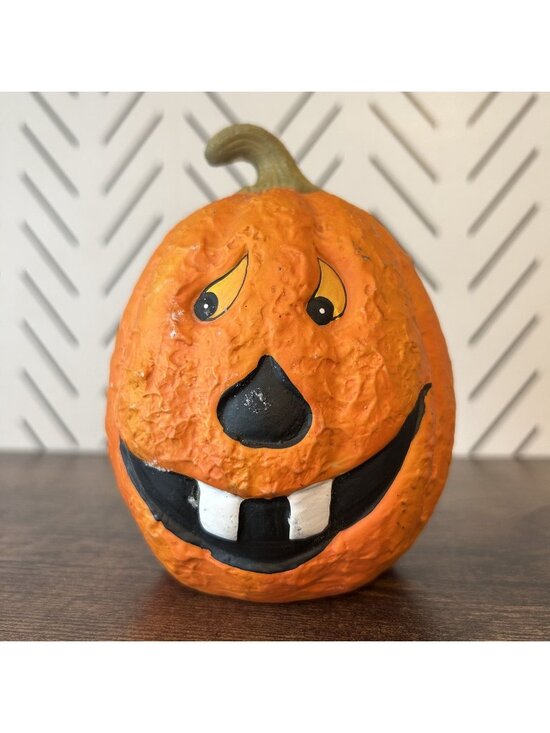 Other - K’s Collection Pumpkin Face Ceramic Decoration Vintage Halloween 5"